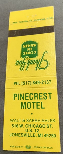 Pinecrest Motel (Americas Best Value Inn) - Matchbook (newer photo)